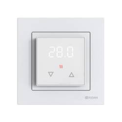 Терморегулятор для теплого пола Ridan Room (комнатный), белый, IP 21 с led дисплеем Белый