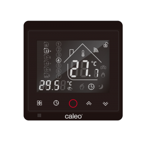 Терморегулятор CALEO С936 Wi-Fi Black Lux встраиваемый, цифровой, програм., 3,5 кВт