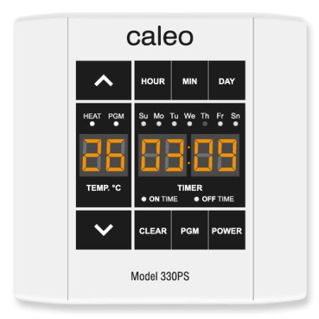 Терморегулятор CALEO 330PS встраиваемый сенсорный, программируемый, 3 кВт